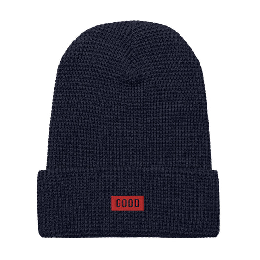 Navy Waffle Beanie